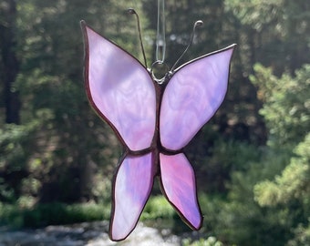Butterfly Stained Glass Suncatcher – Handmade Window Hanging, Nature-Inspired Decor, Garden Gift for Her, Spring Glass Ornament
