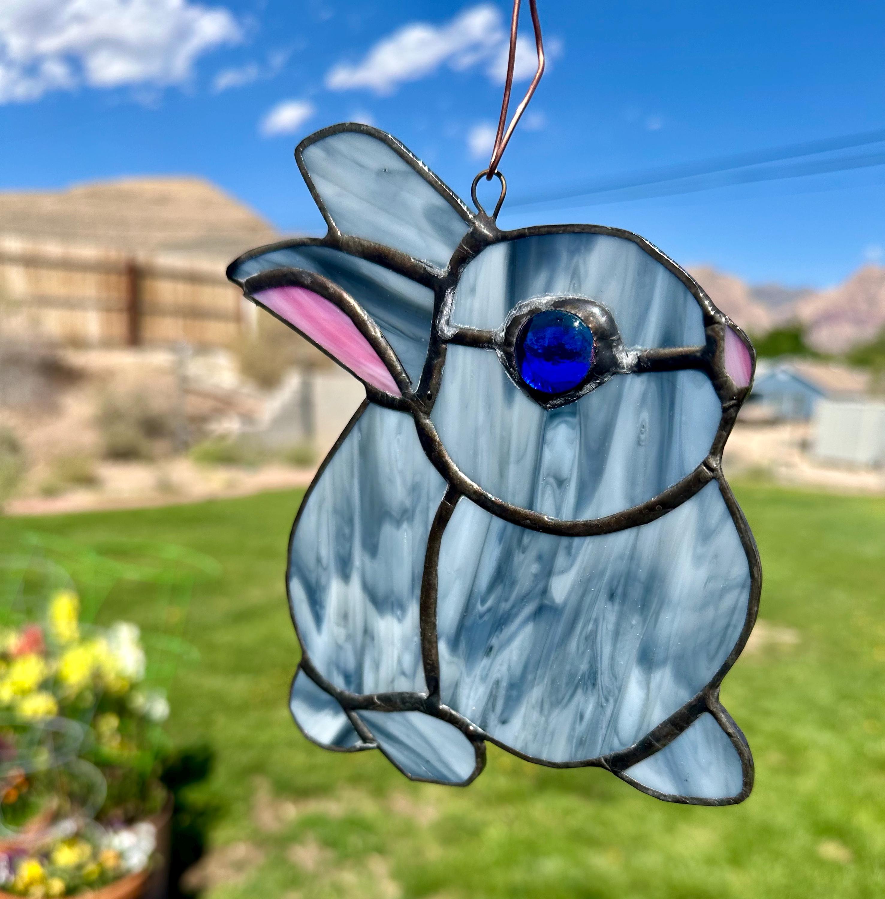 Stained Glass Bunny Suncatcher – Glass Rabbit Window Hanging – Cute ...