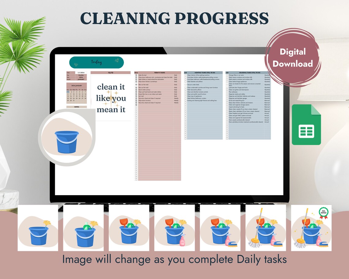 Ultimate Household Cleaning Checklist Spreadsheet, Track and Monitor ...