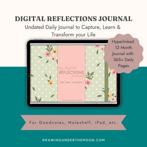Daily Reflection Journal, Self Reflection Journal with Prompts, Goodnotes Digital Journal, Wellness Journal, Mindfulness Journal, Self Care