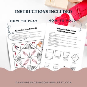 Valentine Joke Teller for Kids, Printable Cootie Catcher With Valentine ...