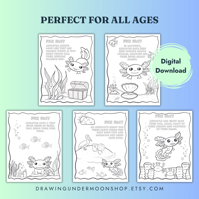 Printable Axolotl Coloring Pages and Fun Facts, Cute Axolotl Coloring