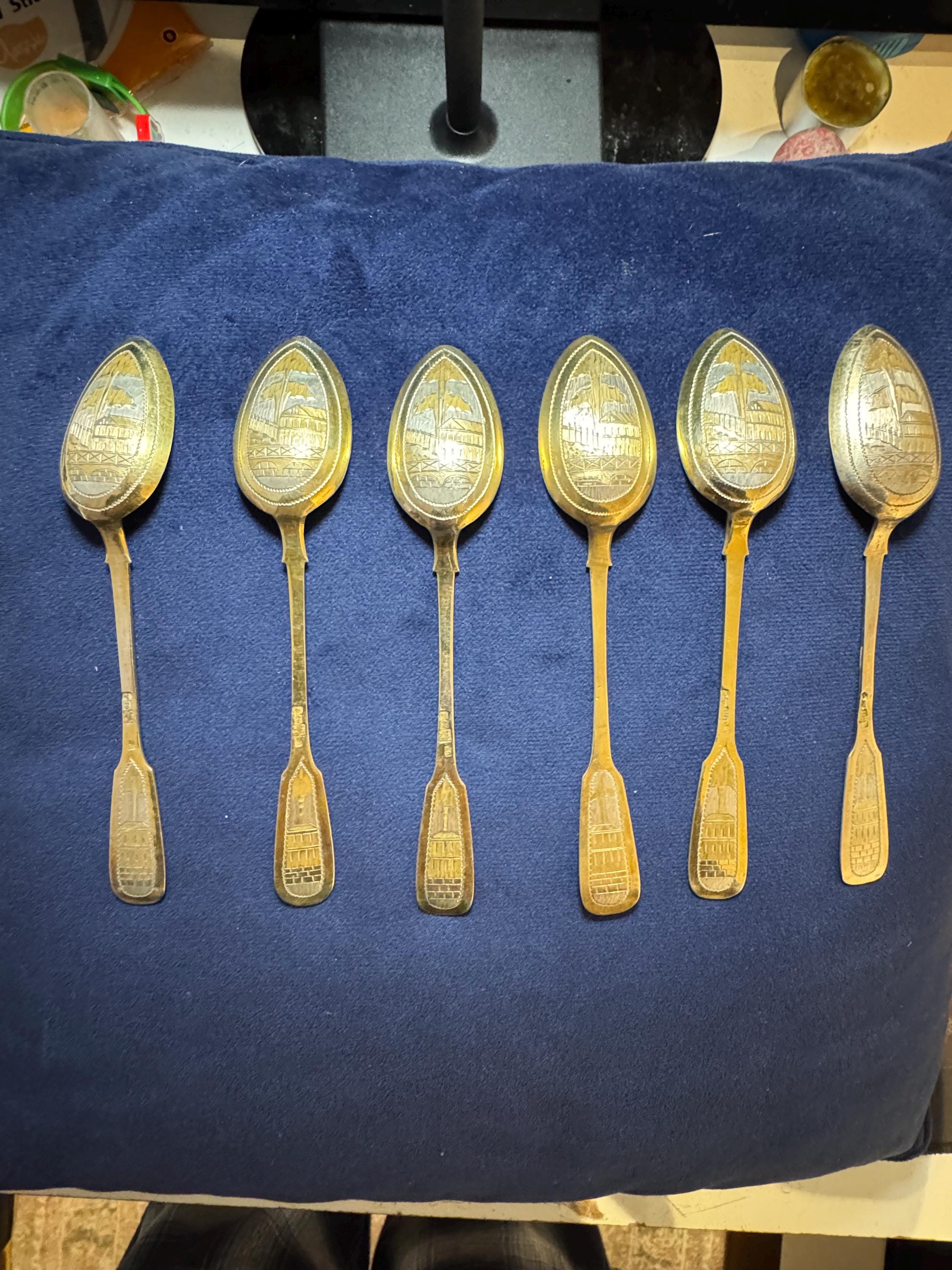 希少品！19世紀 ロシア帝国 銀食器スプーン アンティークアール