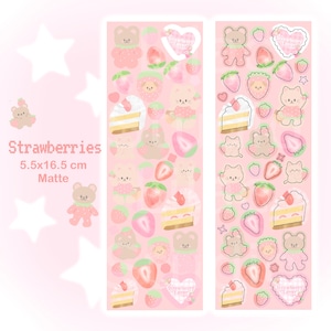 Strawberry Stickers, Deco Stickers, Journal Stickers, Kpop Polco, Cute Stickers, Bullet Journal, Toploader Deco, Scrapbooking, Stationery