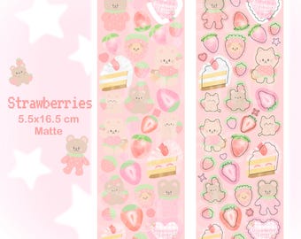 Strawberry Stickers, Deco Stickers, Journal Stickers, Kpop Polco, Cute Stickers, Bullet Journal, Toploader Deco, Scrapbooking, Stationery