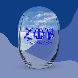 Zeta Phi Beta Stemless wine glass