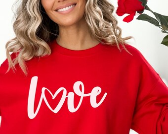 Cute Heart Shaped Valentines Sweater, Love Sweatshirt, Be Mine Sweater, Heart Sweatshirt, Valentines Gift, Gift For Her, Gift For Women