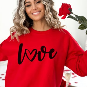 Cute Heart Shaped Valentines Sweater, Love Sweatshirt, Be Mine Sweater, Heart Sweatshirt, Valentines Gift, Gift For Her, Gift For Women