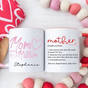 Personalized Accent Mothers Day Coffee Mug, Mug For Gift, Personalized Gift, Gift For Mom, Custom Gift, Mom in a Million,Mom Love,Custom Mug