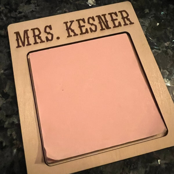 Wooden Sticky Note Pad - Teacher Gift