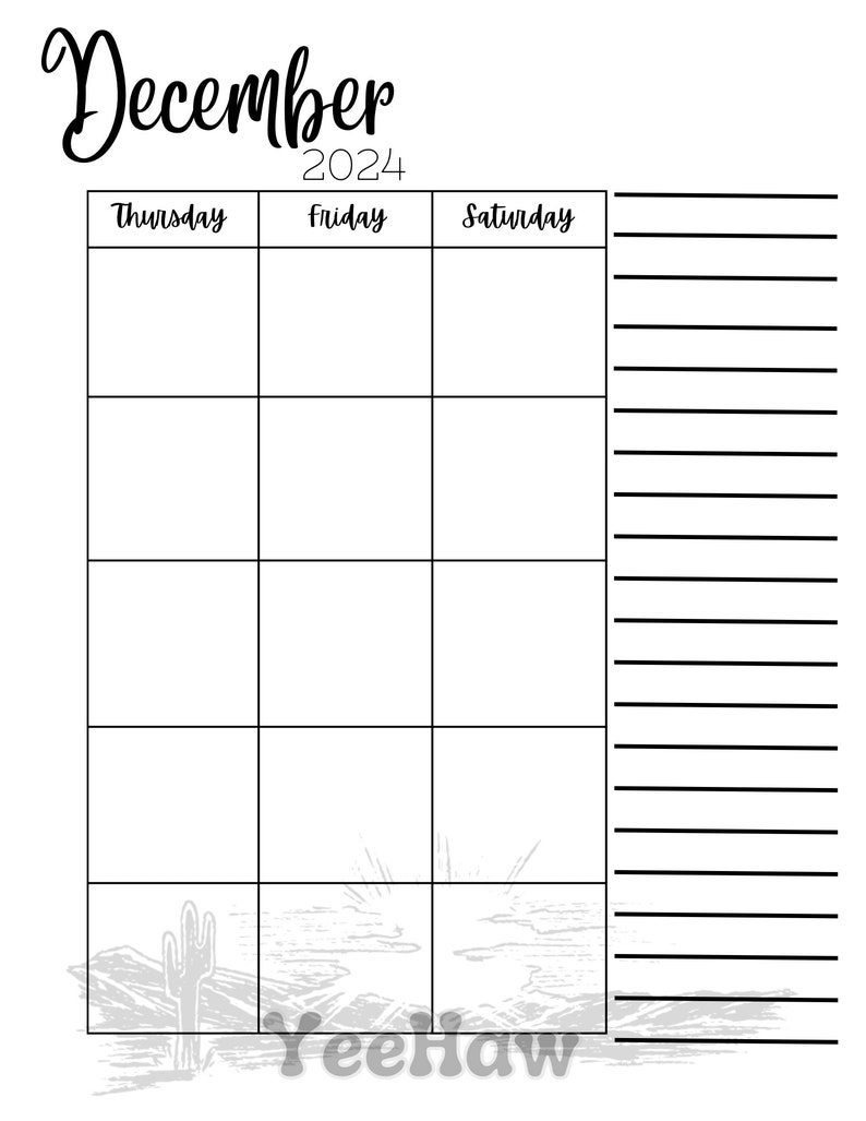2025 Simple Western Calendar Etsy