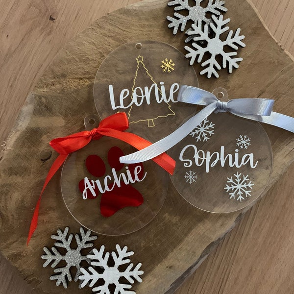 Personalisierter Christbaumschmuck aus Acryl | Weihnachten | Christbaum | Christbaumkugel | Christmas  Christbaumschmuck | Weihanchtsdeko