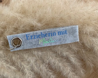 Schlüsselanhänger „Erzieher/in mit Herz“