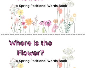 Frühling Positional Wörter Buch | Wo ist die Blume? | Pre-K Raumvorstellungen | Alphabetisierung im Vorschulalter