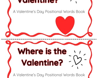 Valentinstag Positionswörterbuch | Pre-K Raumvorstellungen | Wo ist der Valentinstag? | Vorschule Alphabetisierung | Farbe BW