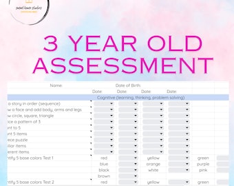 3 year old - Academic Assessment