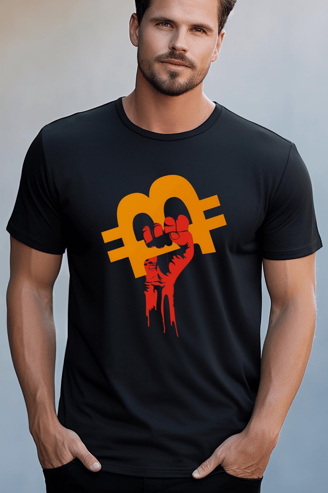 ビットコインフィストTシャツ：ユニセックス暗号Tシャツ - Etsy 日本