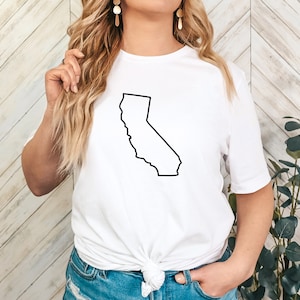 State Pride: California Outline T-Shirt - Show Your Love for Home!, State Apparel, Moving Gift