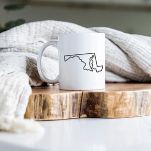State Pride: Maryland Outline Mug - Unique Gift for Home and Heart, Coffee Lover, Housewarming Gift