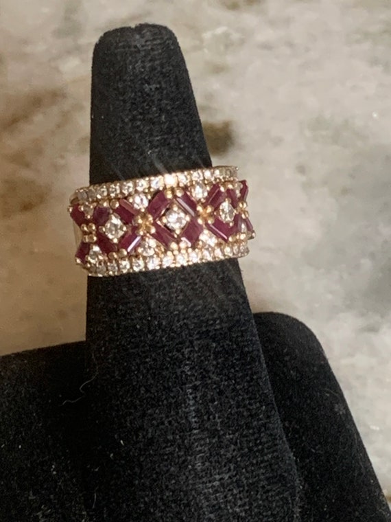 14k Ruby Diamond Cocktail Ring BH Effy Wide Band