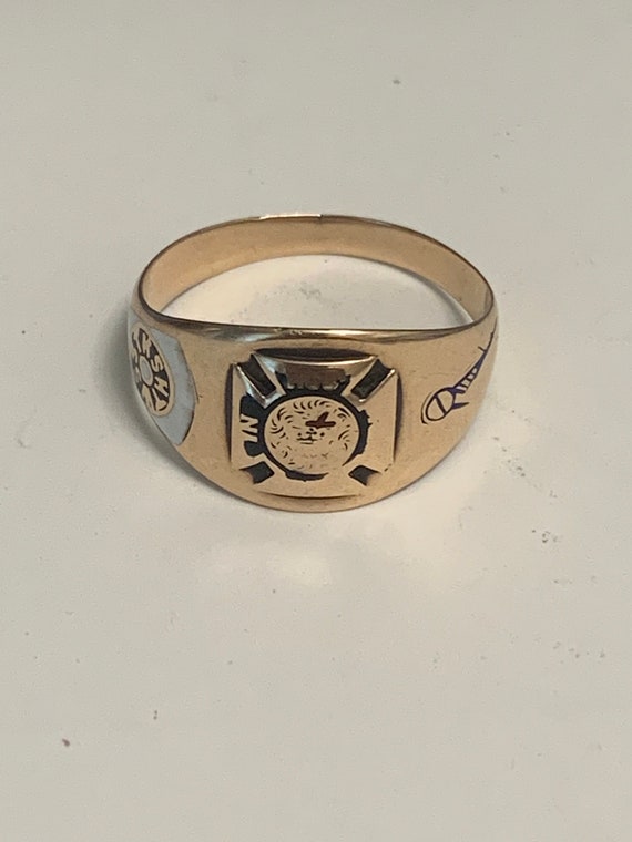 14k Gold Masonic York Rite Knights Templar Ring A… - image 6