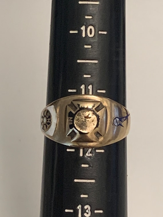 14k Gold Masonic York Rite Knights Templar Ring A… - image 4