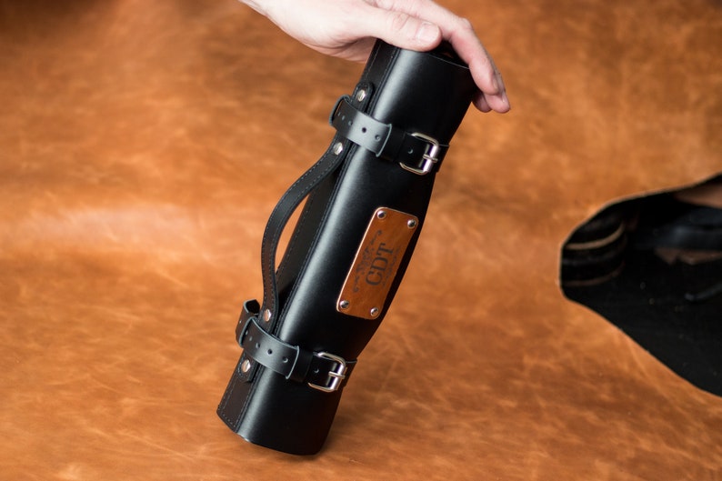 Personalized Leather Pocket Knife Roll, Pocket Knife Holder, Pocket