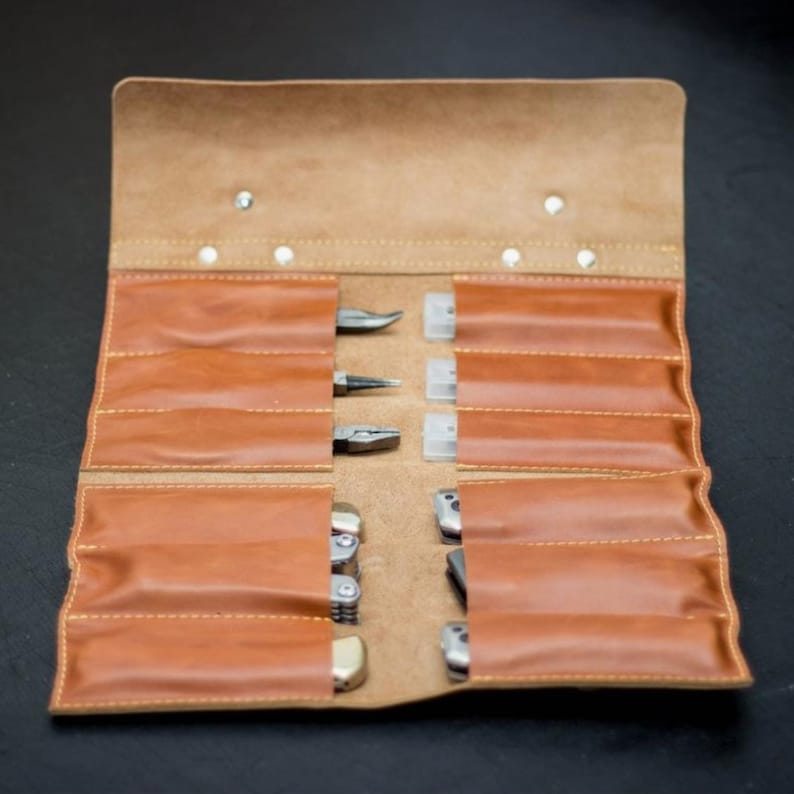 Leather Pocket Knife Roll Pocket Knife Holder Pocket Knife Etsy