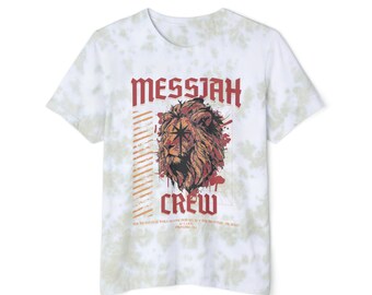 Proverbs 28:1 Tie-Dyed Tee by Messiah Crew - Bold Scripture Christian Shirt, Inspirational Tie-Dye Faith Apparel, Unisex