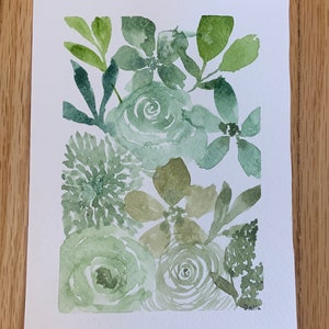 Green Watercolor Bouquet