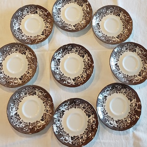 Meakin Royal Staffordshire * Brown Transferware *STRATFORD STAGE Plates - England