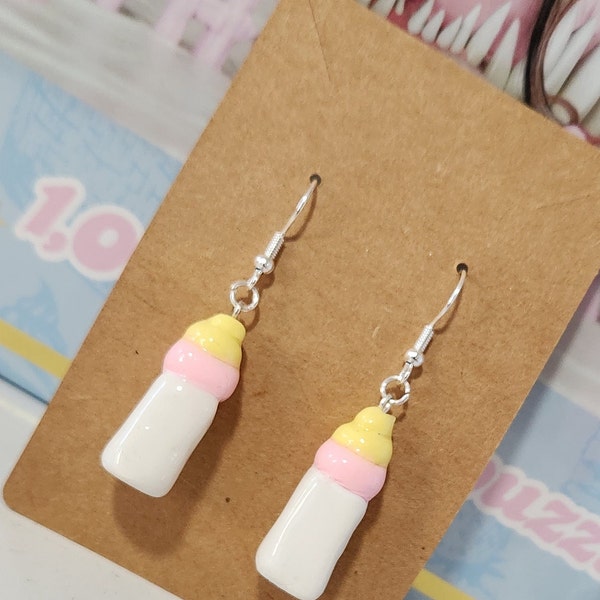 B grade Baby bottle earrings inspired from the crybaby perfume