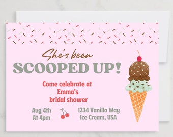 She's Been Scooped Up! Bridal Shower Invite