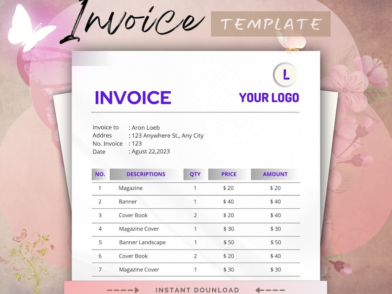 Printable Invoices, Digital Invoice Templates, Professional Billing ...