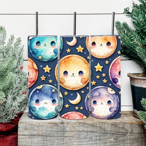 Chibi Moon - 20oz, 12oz, Tumbler wrap - DIGITAL PRINT
