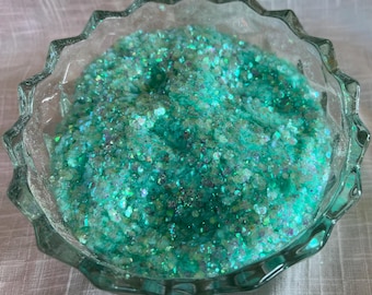 Blue Green Teal Iridescent Chunky Glitter | Holographic Iridescent Pastel Chucky Glitter Mix | Epoxy and Resin Art | Crafts | Nail Art  | D
