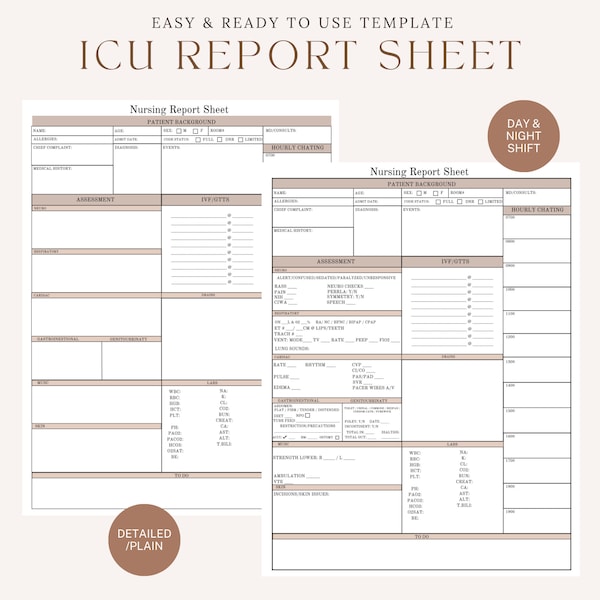 Nurse Rounding Sheet - Etsy