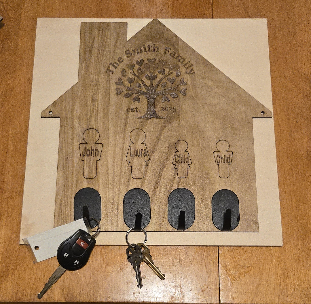 Custom Family Key Holder – House-shaped Wall Organizer, Acrylic ...
