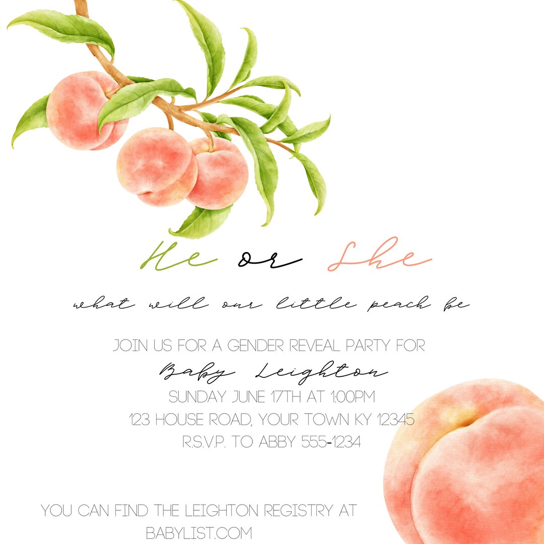 Sweet Little Peach Gender Reveal Bundle Etsy
