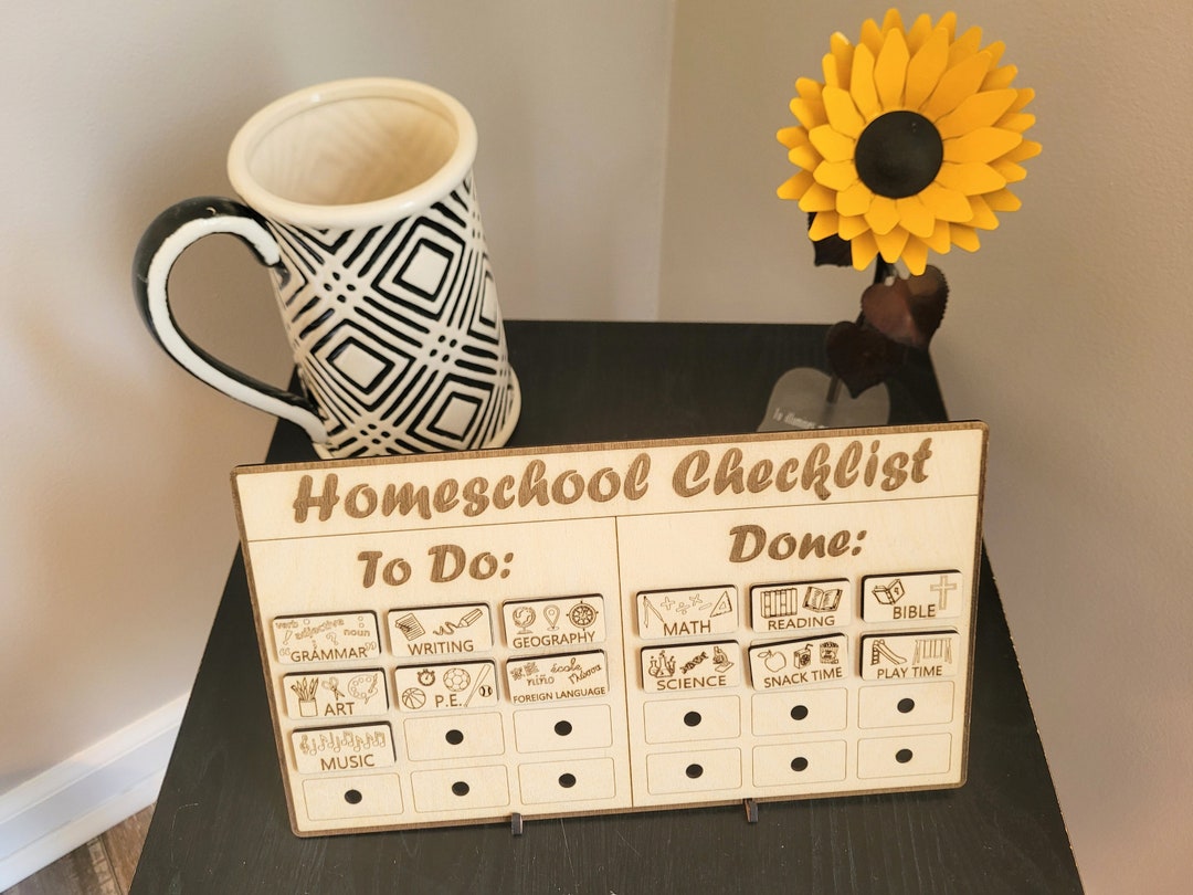 Homeschool / Homework Chart Custom School Subjects Chart for Kids - Etsy