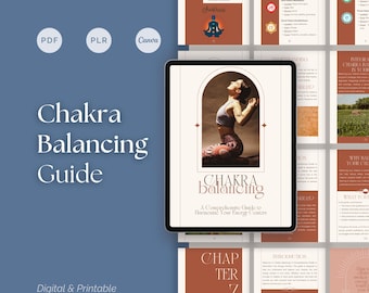 Chakra Balancing eBook for Coaches, Energy Healing and Chakra Alignment Guide with Meditations and Journal Prompts, Editable Canva Template