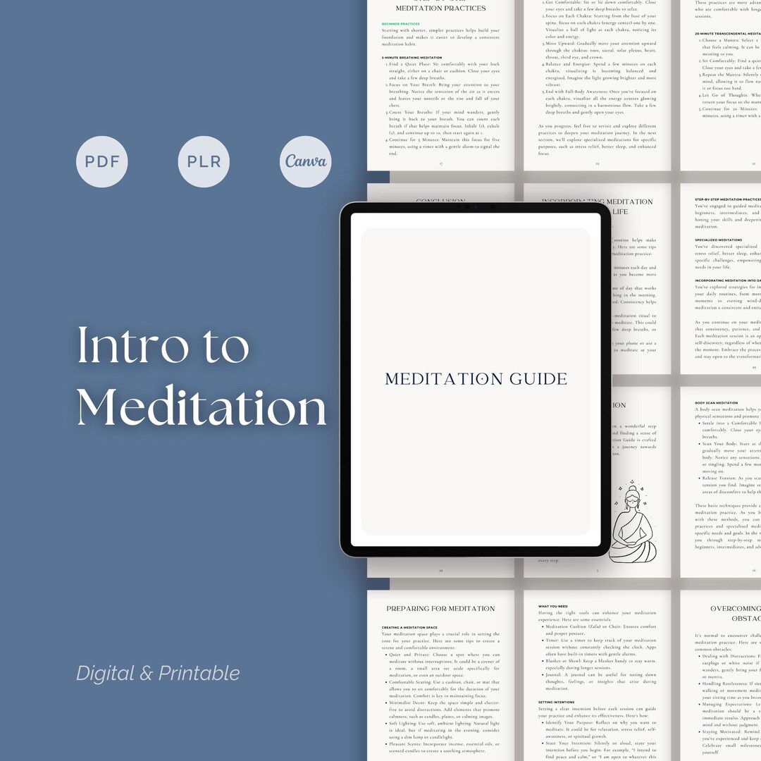 Meditation Guide for Beginners, 48-page Mindfulness Techniques and Daily Routines Ebook ...