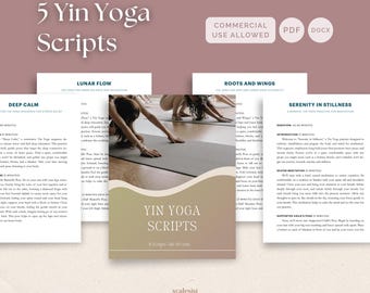 5 Yin Yoga Scripts for Yoga Teachers, Guided Restorative Sequences PDF for Deep Calm and Nervous System Support, Editable DOCX