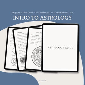 Astrology Guide PDF + Canva Editable Template • Birth Chart, Horoscope Basics, Astrology for Beginners, Spiritual PLR eBook Instant Download