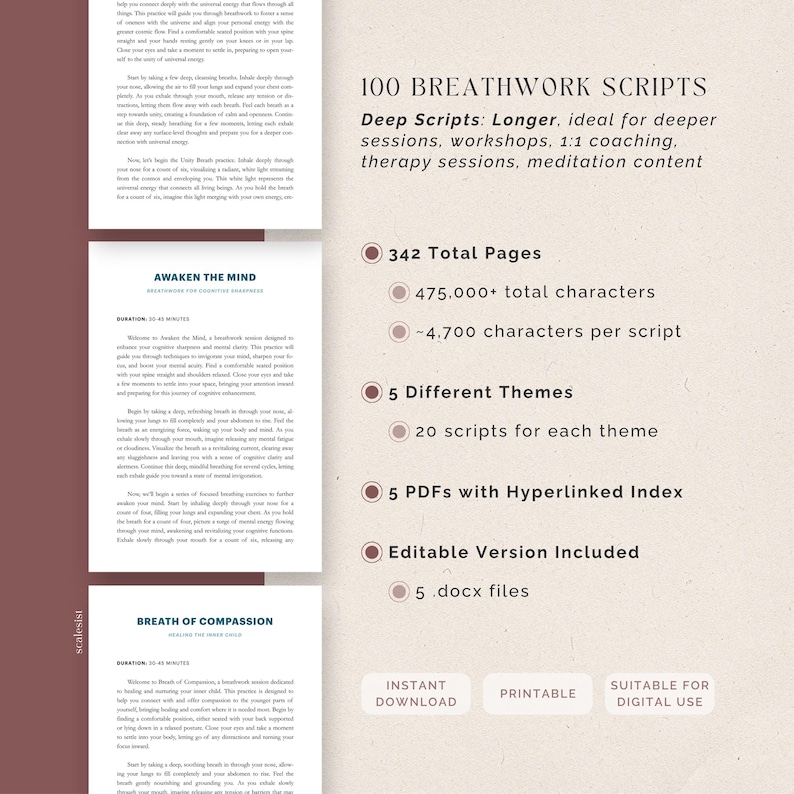 Breathwork Scripts Bundle for Coaches, 220 Long and Short Guided ...