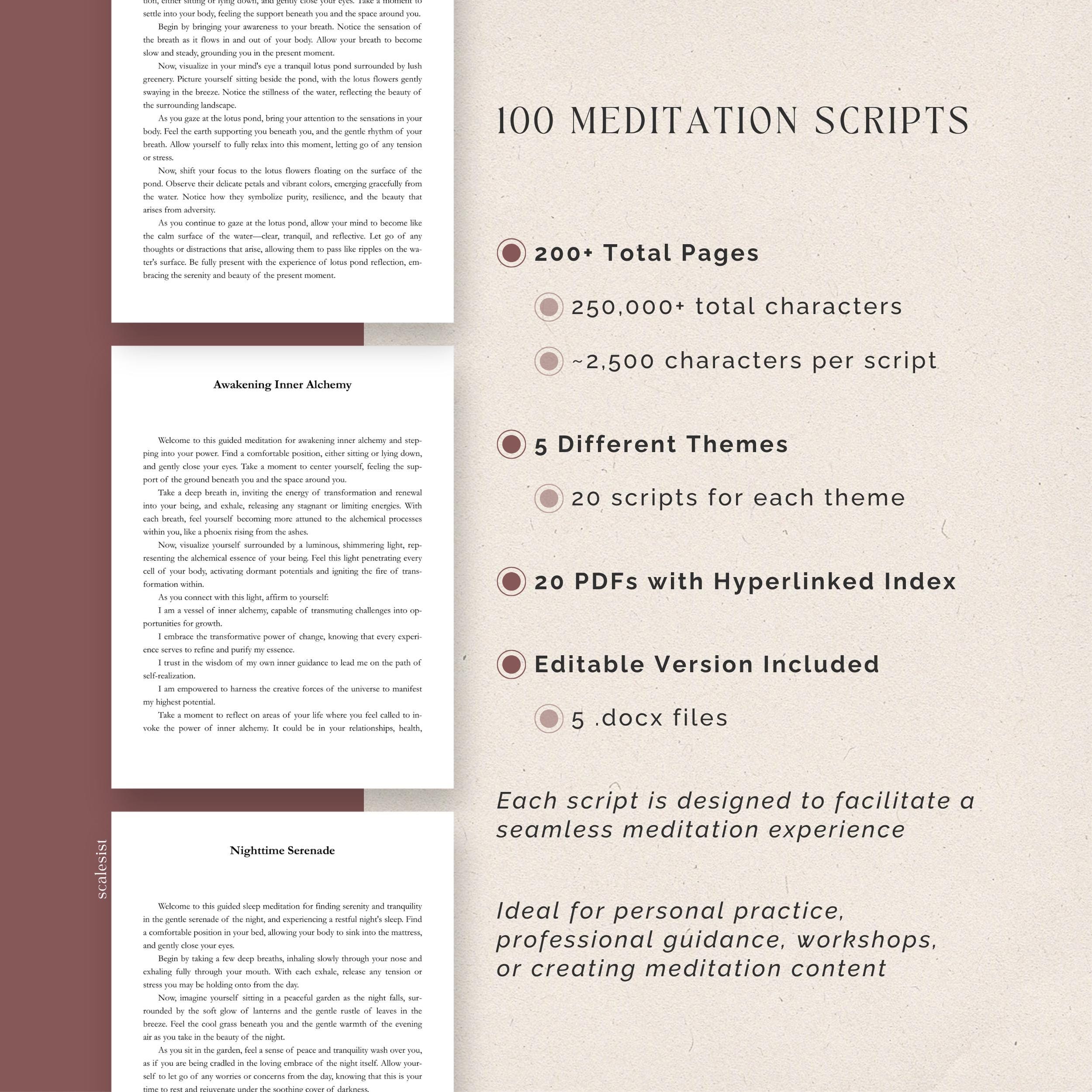 100 Guided Meditation Scripts for Coaches, Stress Relief Sleep and ...