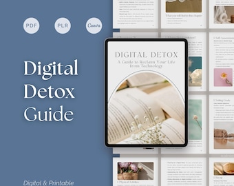 Digital Detox eBook for Coaches, Screen Time & Digital Addiction Guide with Editable Canva Template, Rebrandable Resource for Therapists