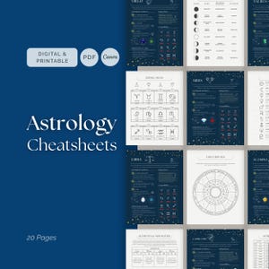 Astrology Cheat Sheets and Zodiac Signs Guide (Printable PDF + Canva Template)