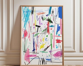 Colorful This is My Life Wall Art, Colorful Life Print, Maximalist Home Decor (Digital Download)
