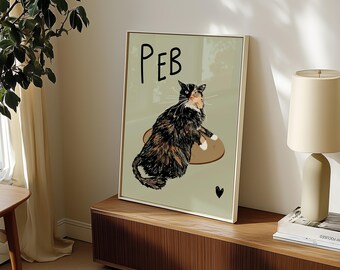 Hand drawn custom cat drawing,Custom Dog and Cat Portrait, Badly drawn cat drawings,Cute Digital Cat Poster, Custom Badly Drawn Dog Portrait